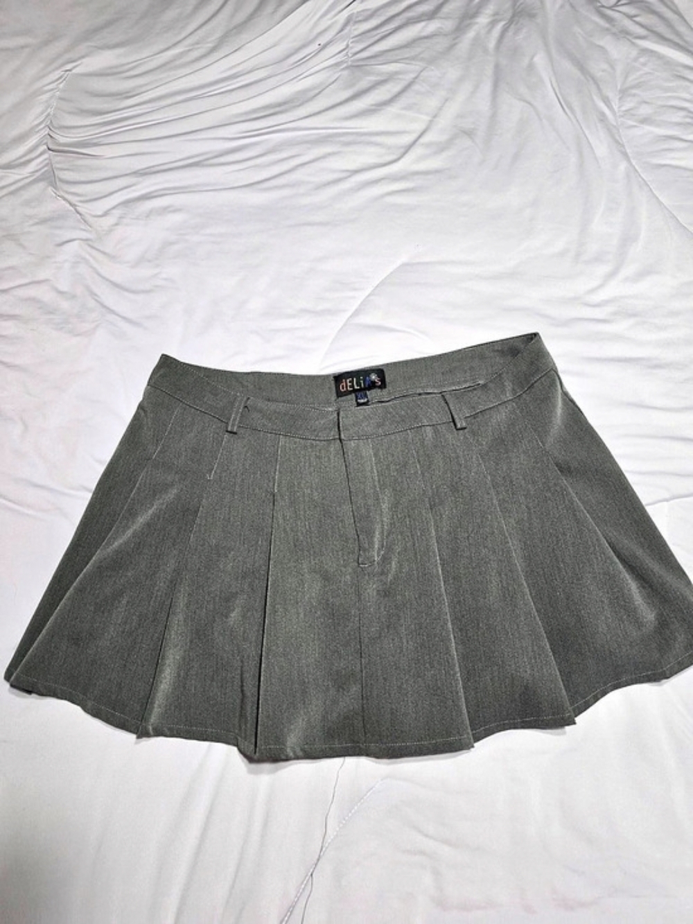 deLia*s Pleated Mini Skort in Gray Size XL